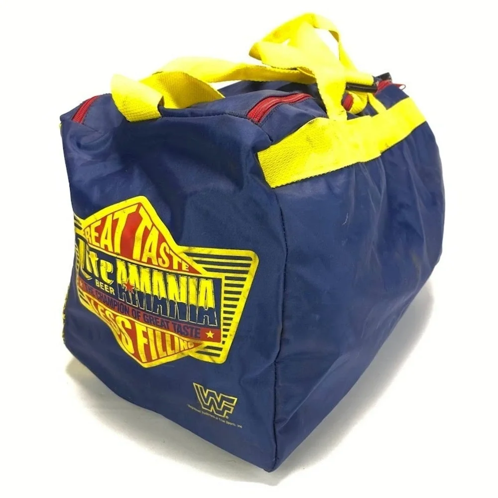 VTG WWF Gym Duffel Bag Original 80s World Wrestling Federation Miller Lite